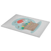 Vakkist met kerstversiering en kersthoed snijplank (Hoek)