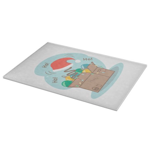 Vakkist met kerstversiering en kersthoed snijplank (Hoek)