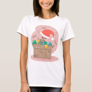 Vakkist met kerstversiering en kersthoed t-shirt