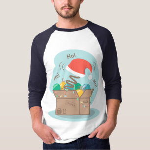 Vakkist met kerstversiering en kersthoed t-shirt