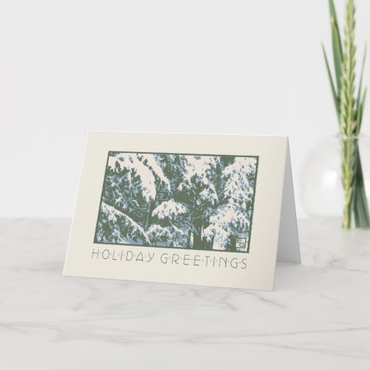 Vakman Balsams in de sneeuw Feestdagen Kaart (Voorkant)