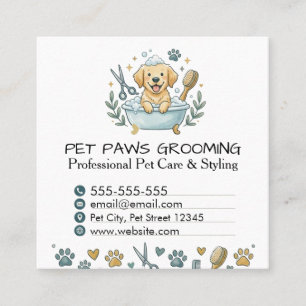 Vakman Honden- en Kattenverzorging Vierkant Visite Vierkante Visitekaartje