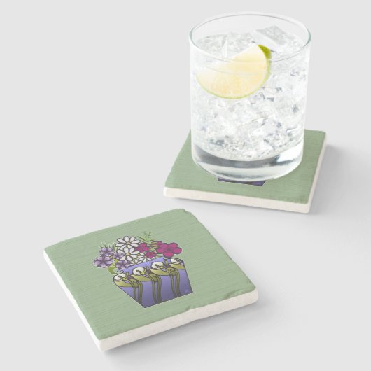 Vakman Lily Vase Marmer Stenen Onderzetter (Zijkant)