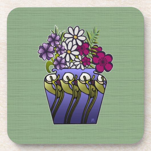 Vakman Lily Vase Set van 6 Bier Onderzetter (Voorkant)