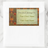 Vakman Verzadigde Bloemen Gepersonaliseerde Boekpl Rechthoekige Sticker (Tas)