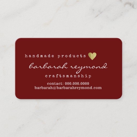 Vakmanschap romantisch visitekaartje (Voorkant)