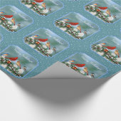 Vakvogels en kerstgarland cadeaupapier (Hoek)