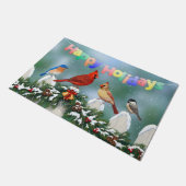 Vakvogels en kerstgarland deurmat (Schuin)