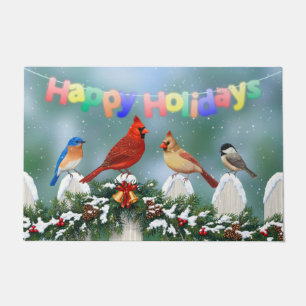 Vakvogels en kerstgarland deurmat