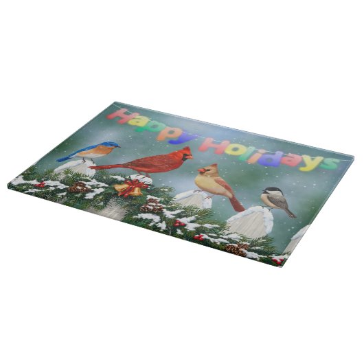 Vakvogels en kerstgarland snijplank (Hoek)