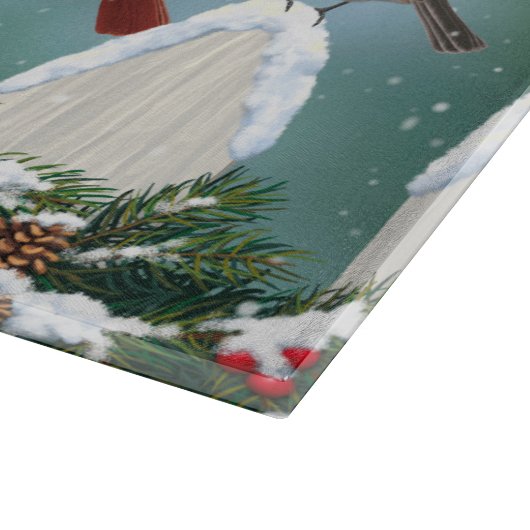 Vakvogels en kerstgarland snijplank (Hoek)