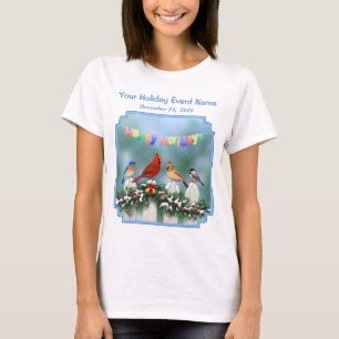 Vakvogels en kerstgarland t-shirt