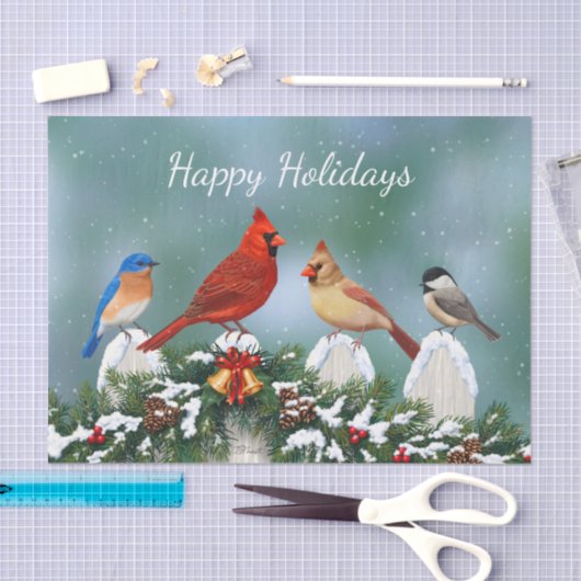 Vakvogels en kerstgarland tissuepapier (Craft)