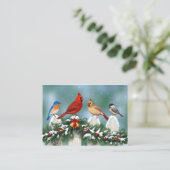 Vakvogels en kerstgarland visitekaartje (Staand voorkant)