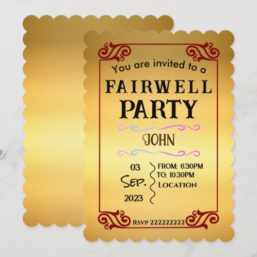 Vakwelsuitnodiging Kaart (Voorkant / Achterkant)