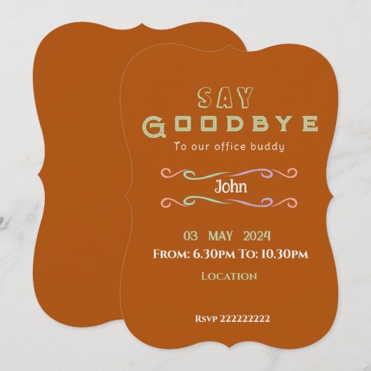 Vakwelsuitnodiging Kaart (Voorkant / Achterkant)