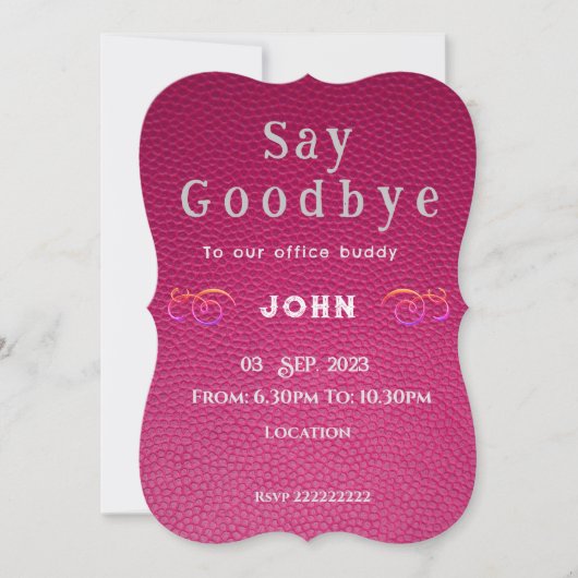 Vakwelsuitnodiging Kaart (Voorkant)