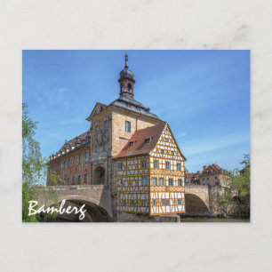 Vakwerkhuis en brug in Bamberg, Duitsland Briefkaart