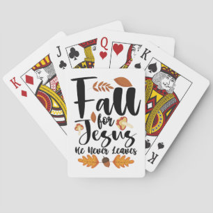 Val aan Jezus Hij Verlaat Nooit Thanksgiving Chris Pokerkaarten