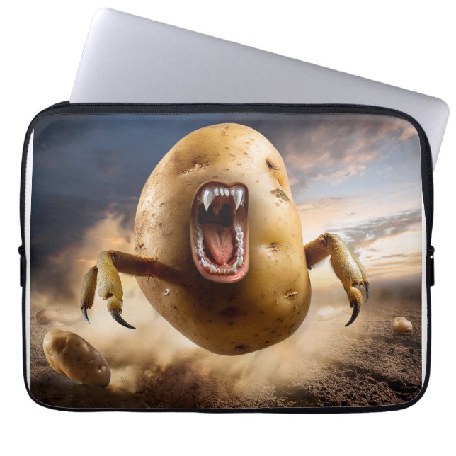 Val Aanval Aardappel Onderweg Laptop Sleeve (Voorkant)