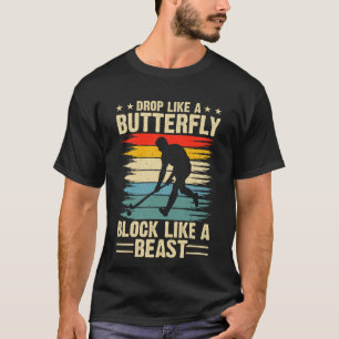 Val als een vlinder Blok als een Beest Hockey T-shirt