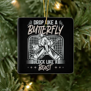 Val als een vlinder Blok als een Beest Keeper Keramisch Ornament