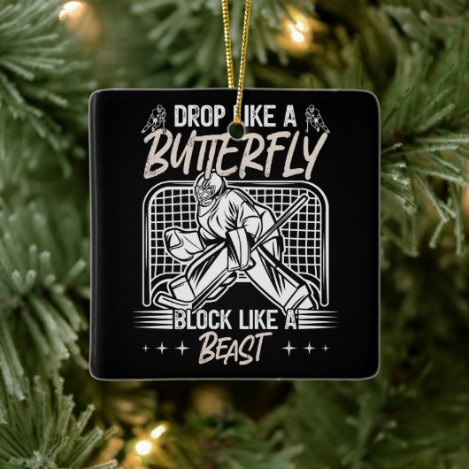 Val als een vlinder Blok als een Beest Keeper Keramisch Ornament (Boom)
