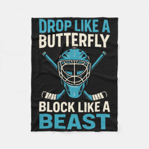 Val Als Een Vlinder - IJshockey Keeper Sport Fleece Deken