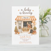 Val Baby Is Brewing Cafe Shower Kaart (Staand voorkant)