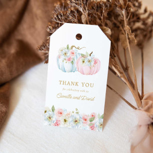 Val Blauwe en Roze Pompoen Geslacht Reveal Cadeaulabel