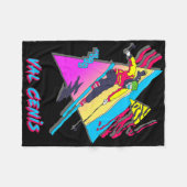 Val Cenis Retro Ski Skikarakter Met Abstract Fleece Deken (Voorkant (Horizontaal))