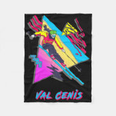 Val Cenis Retro Ski Skikarakter Met Abstract Fleece Deken (Voorkant)