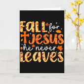 Val Christus, Hij Verlaat Je Nooit Retro Herfst Da Kaart (Gele Bloem)