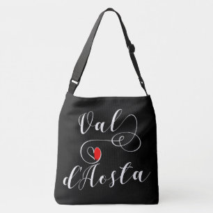 Val d'Aosta Flag Heart, Italië, Aosta Valley Crossbody Tas