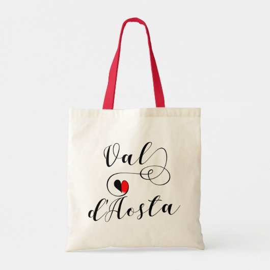 Val d'Aosta Flag Heart, Italië, Aosta Valley Tas B (Achterkant)