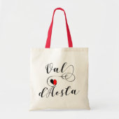 Val d'Aosta Flag Heart, Italië, Aosta Valley Tas B (Voorkant)