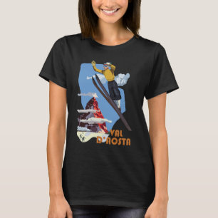 Val d'Aosta Italië Ski Retro Reis T-Shirt