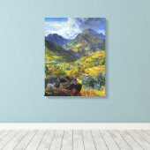 Val d'Aosta (landschap van de Italiaanse Alpen) Canvas Afdruk (Insitu (Houten vloer))