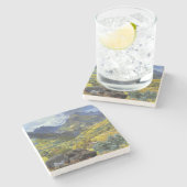 Val d'Aosta (landschap van de Italiaanse Alpen) Stenen Onderzetter (Zijkant)