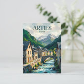 Val d'Aran - Arties dorp Spanje Briefkaart (Staand voorkant)