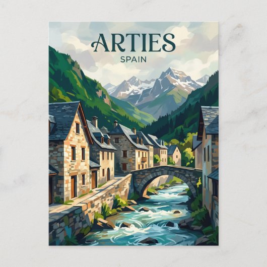 Val d'Aran - Arties dorp Spanje Briefkaart (Voorkant)