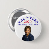 Val Demings for Vice President 2020 Ronde Button 5,7 Cm (Voorkant /achterkant)