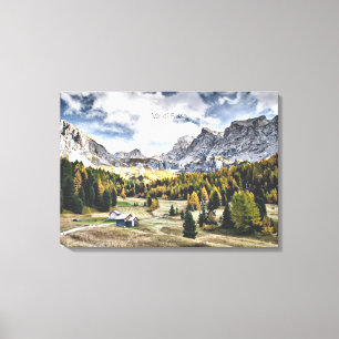 Val di Fassa, Trentino, Italië Canvas Afdruk