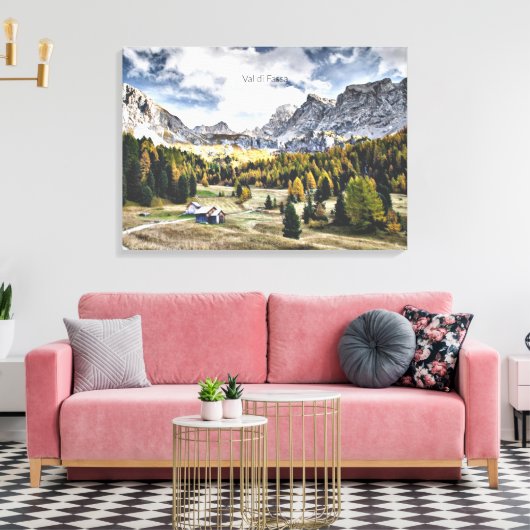 Val di Fassa, Trentino, Italië Canvas Afdruk (Insitu (Woonkamer))