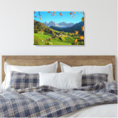 Val di Funes vallei met herfstbladeren canvas (Insitu (Slaapkamer))