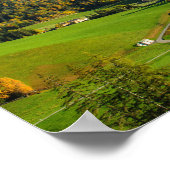 Val di Funes vallei met poster van herfstbladeren (Hoek)