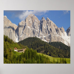 Val di Funes, Villnosstal, Dolomites, Italië Poster