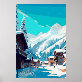 Val Disere France Art Vintage Travel Illustratie Poster