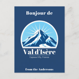 Val d'Isère France savoie blauw Briefkaart