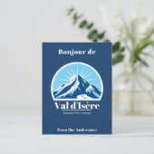 Val d'Isère France savoie blauw Briefkaart (Staand voorkant)